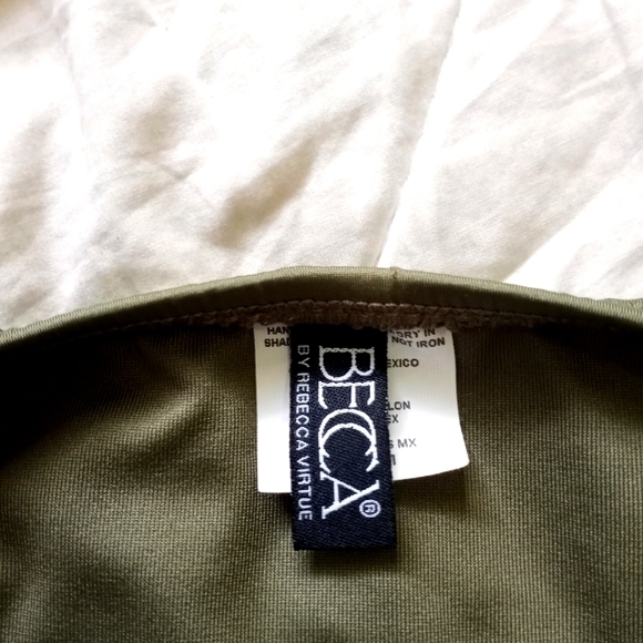 NWOT BECCA Swimwear Olive Green Studded Bikini Set Sz S/M - Picture 8 of 10